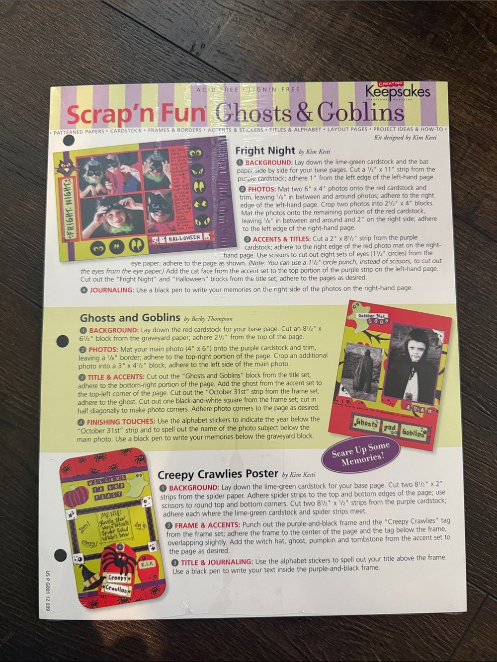 Keepsakes Scrap'n Fun "Ghosts & Goblins" Crafting Kit Page - Purple & Yellow